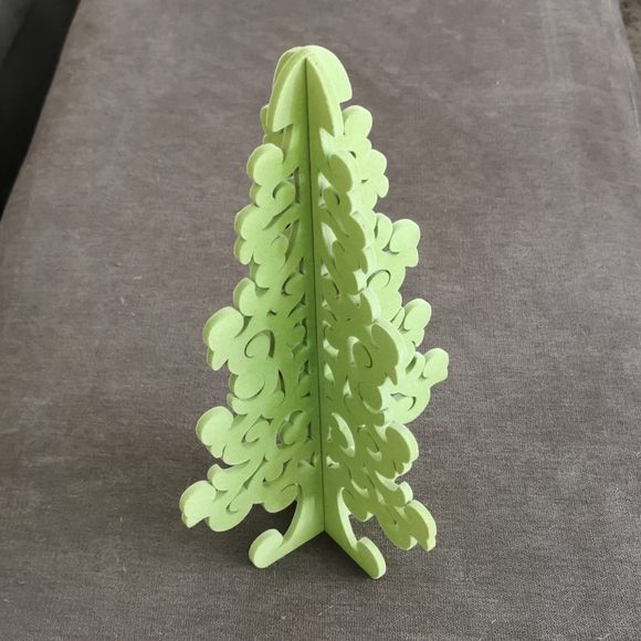 2 Flocked Velvet Tree Silhouettes, Lime Green - Picture 2 of 3